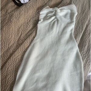 White strapless tube dress